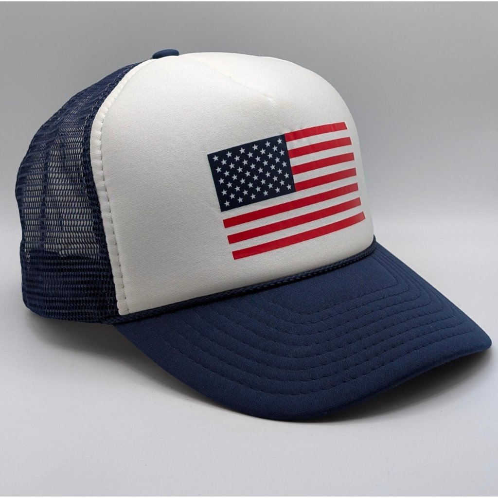 Vintage Nissin Cap Usa American Flag Hat Snapback 80s Mesh Trucker Foam Retro Vintage Nissin Cap Usa American Flag Hat Snapback 80s Mesh Trucker Foam Retro